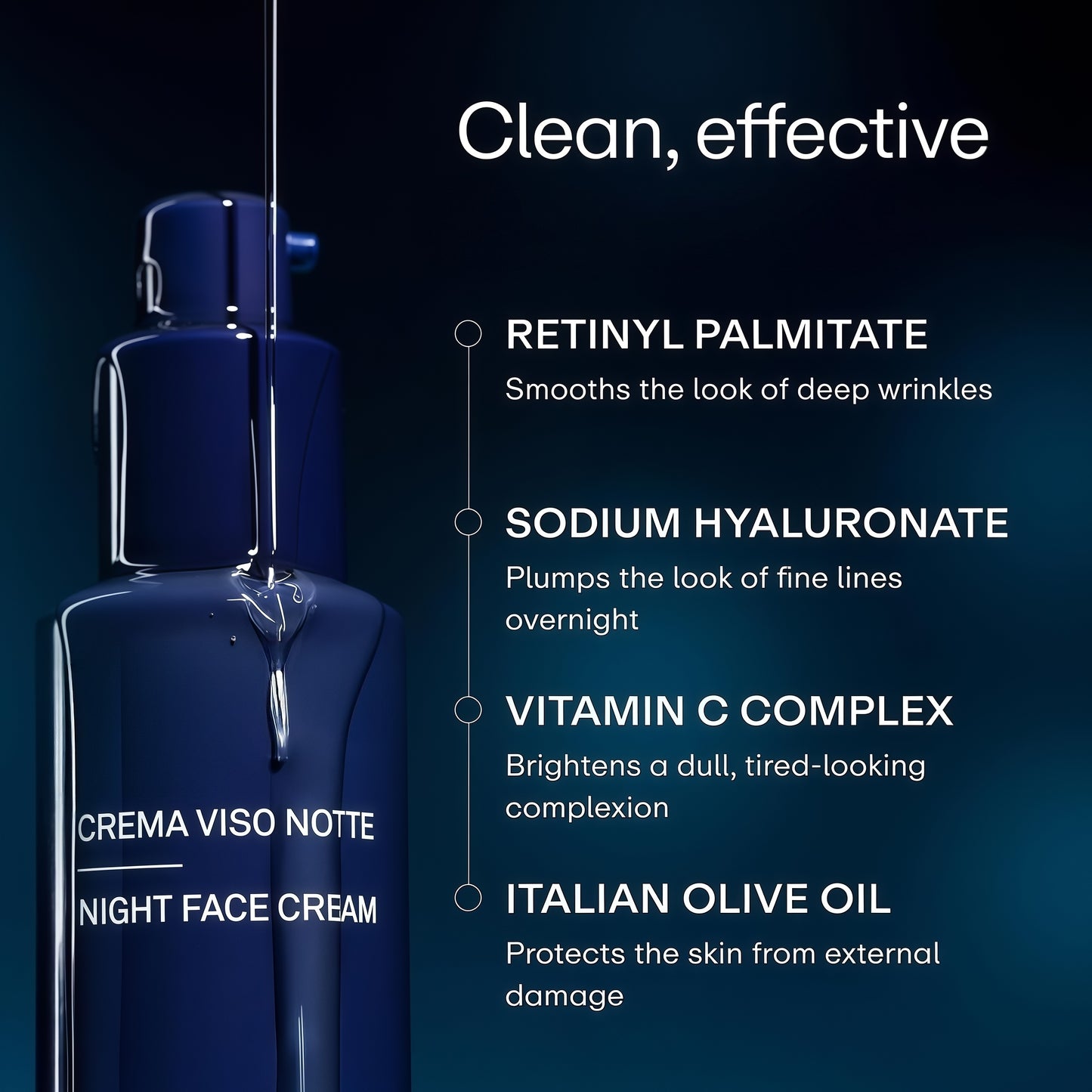 Night Face Cream for Men - Anti-Aging Moisturizer with Retinol & Hyaluronic Acid, Hydrates Skin, Helps Reduce Wrinkles, Improves Firmness and Elasticity, 1.7 fI oz